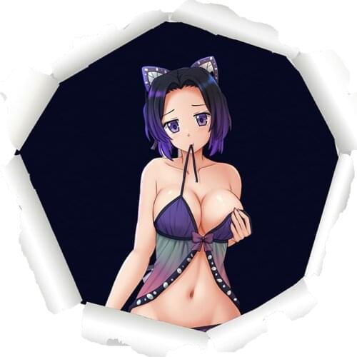 Three Ratels 3D Anime Demon Slayer wall stickers for bathroom kawaii Cartoon Anime Poster Self Adhesive Removable