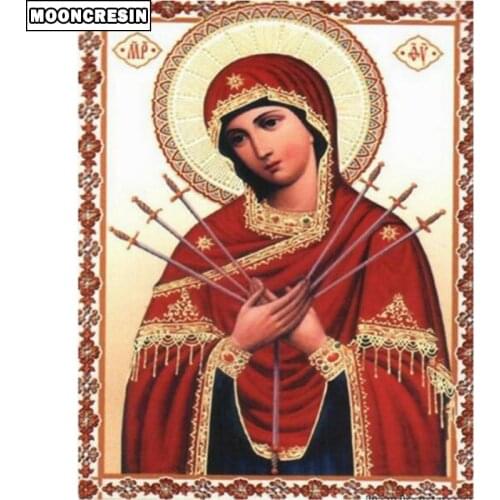 Diamond Embroidery Religion 5D Diy Diamond Painting Virgin Mary Paint With Diamonds Mosaic Rhinestone Handwork Pasted Decorative