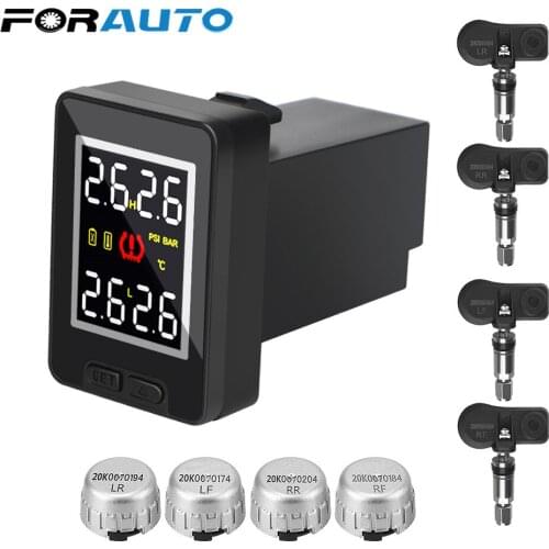Car TPMS Tire Pressure Monitor System Temperature Real-time Monitoring Save Fuel 4Pcs External Internal Sensor for Toyota