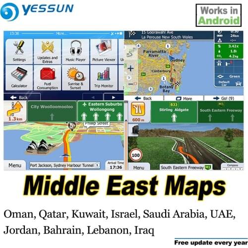 8GB SD Card Car GPS Navigation Android For Middle East Maps Oman Qatar Kuwait Israel Saudi Arabia Jordan
