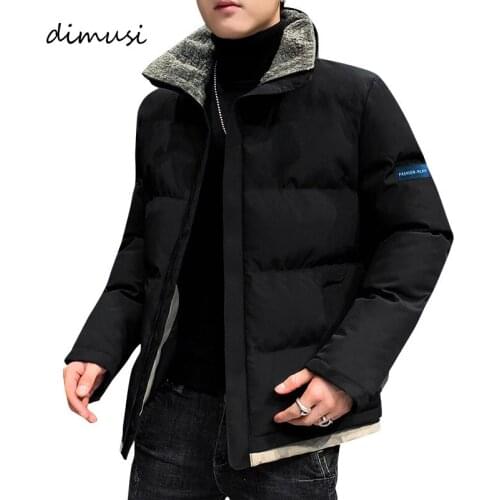 DIMUSI Winter Mens Bomber Jacket Fashion Cotton Warm Fur Collar Coats Casual Outoutwear Thermal Slim Padded Coats Mens Clothing