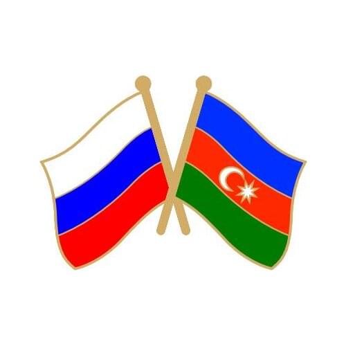 Russia Azerbaijan Friendship flag badge
