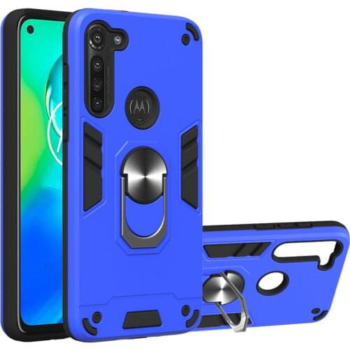 Hybrid Phone Case For Motorola G8 Power G8 Plus Play E7 Hard Stand Holder Ring Cover For Moto One Macro Vision One Action Hyper