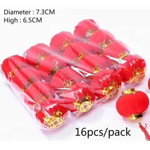 Hot sale 16pcs/pack Traditional Chinese Red Paper Lantern Wedding Party Christmas Decoration Hang Waterproof Festival Lanterns
