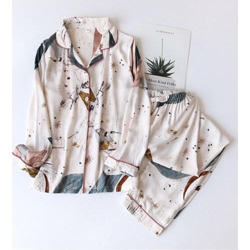 DAILOU Summer 2021 New 100Viscose Fibre Long Sleeve Trousers Ladies Pajamas Suit Simple Style Long Pajamas Womens Homewear Set