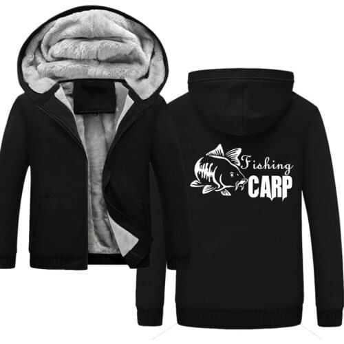 Fishing Carp New Autumn Fashion Hoodie Male Warm Fleece Coat Hooded Men Brand Hoodies Sweatshirts EU Size