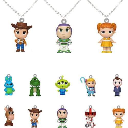 Disney Cartoon Animation Q Version Pendant Necklace Toy Story Animation Pendant Necklace Acrylic Resin Pendant Necklace
