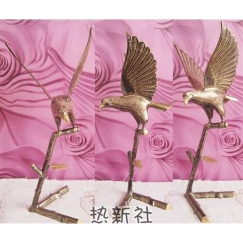 Pakistan imported hand carved bronze Eagle Eagle gift decoration A great hawk spreads its wings