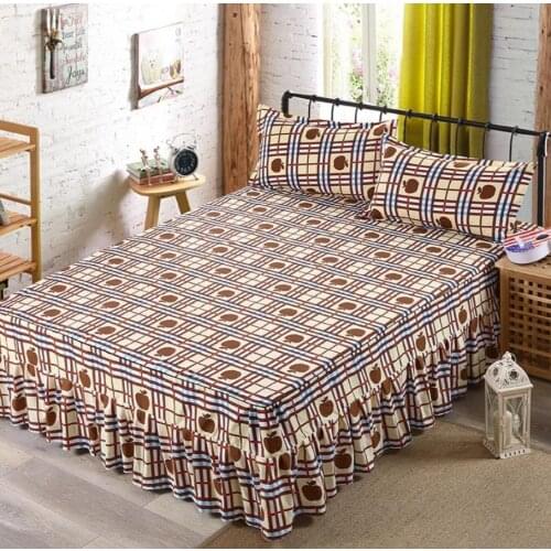 Individual Design Bedding Trendy Household Bed Skirt For Multiple Size Bedspread Mattress Bed Sheet Cover With Pillowcase F0069