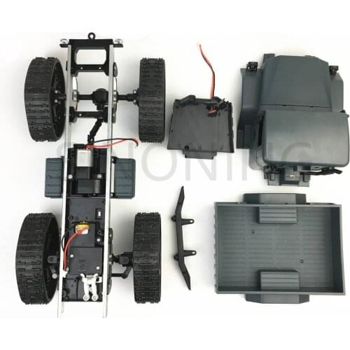 All-terrain rubber track wheel robot chassis military truck 4WD climbing DIY modified car kit