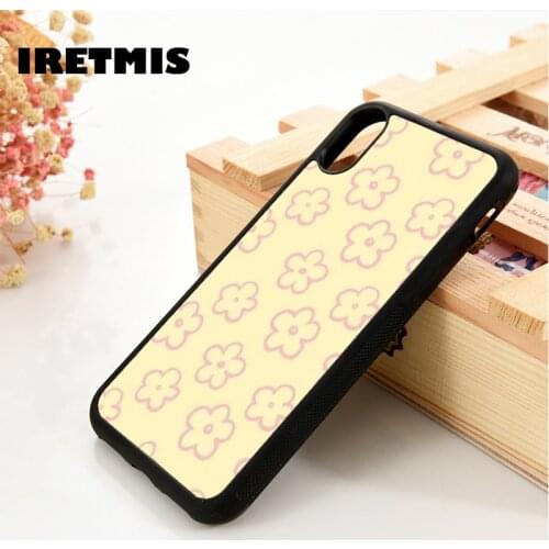 Iretmis 5 5S SE 2020 6 6S Silicone Rubber Phone Case Cover for iPhone 7 8 Plus X Xs 11 12 MINI Pro Max XR Hippy Floral