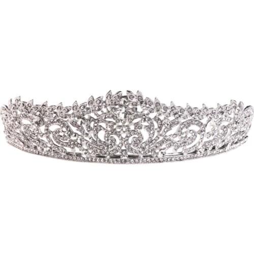 Bride Wedding Crown Jewelry Hair Accessories Headband Tiara Bridal Pageant Party W8KF