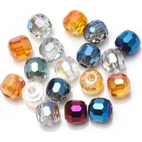 Loose Beads Large Through hole glass crystal beads for jewelry making handwork DIY Garment Craft Sewing supplies beads 80pcs