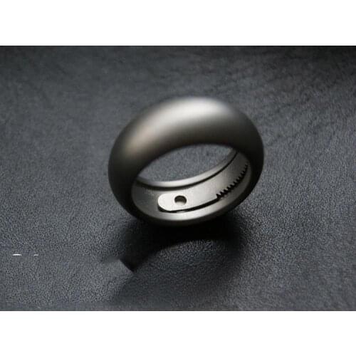 TA2 titanium alloy Hand-Polished Tactical Ring Outdoor Survival Gadget