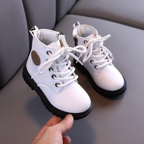 Martin Boots For Boys Girls Spring Autumn New Children PU Leather Boot British Style Toddler Baby Rubbe Soft Bottom Casual Shoes
