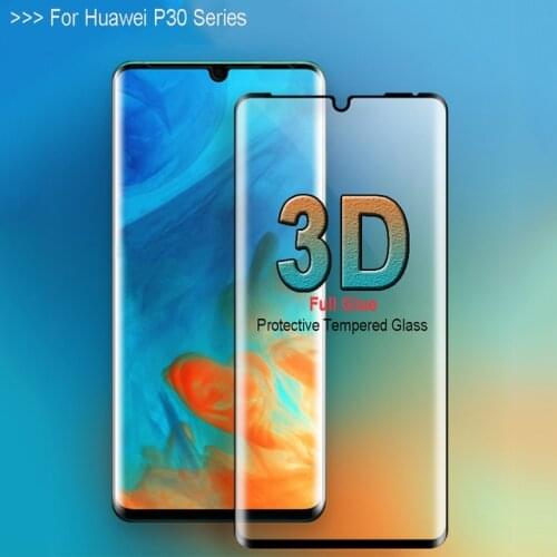 3D Protective Glass On For Huawei P30 pro P 30 Screen Protector Tempered Glass On P30 lite light p30lite Full Cover trempe verre