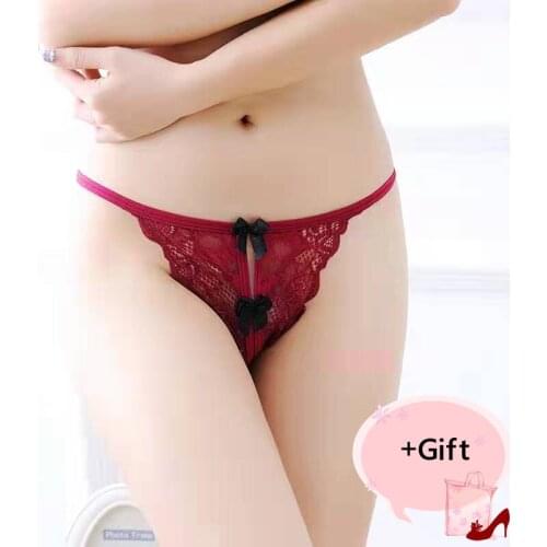 Lady Lace Bikini Underwear embroidered G-String Rhinestone Temptation Thong Panties For Women Body Jewelry Couple Erotic Gift