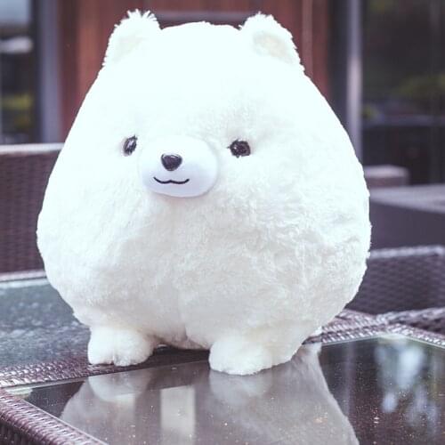 1pc 30cm Fluffy Super Soft Pomeranian dog With Tail Plush Stuffed Dog Animal Toy Gift For Kids 30cm Sitting Height Ball Shape