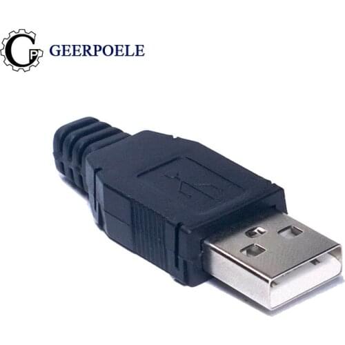 10 pcs/lot USB Male Buckle Connectors Micro USB Connector Plastic Shell Jack Tail Sockect Plug Terminals