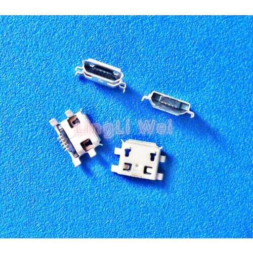 100Pcs Micro USB Jack Connector Type B Female 5Pin Tail Board 0.8mm Type Solder Socket Connectors Charging Socket for PCB Board
