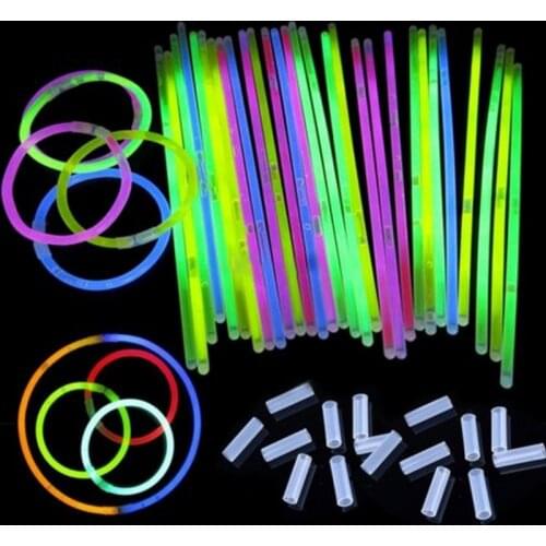 100Pcs Bright Colorful Glow Sticks Party Fluorescence Light Glow Sticks Bracelets Necklaces Neon For Wedding Party Glow Sticks