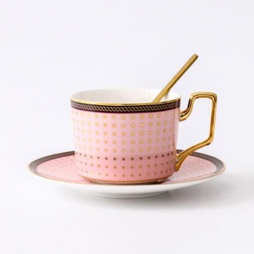 200 ML Europe Style Ceramic Bone China Coffee Set Cup and Saucer Spoon Kit Hand Painted Cuckoo Pattern CoffeeTea Mug