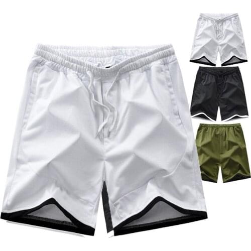 2020 Summer New Arrivals From Men Shorts Mid-waist Solid Color Straight Type Cotton Blended Free Shipping