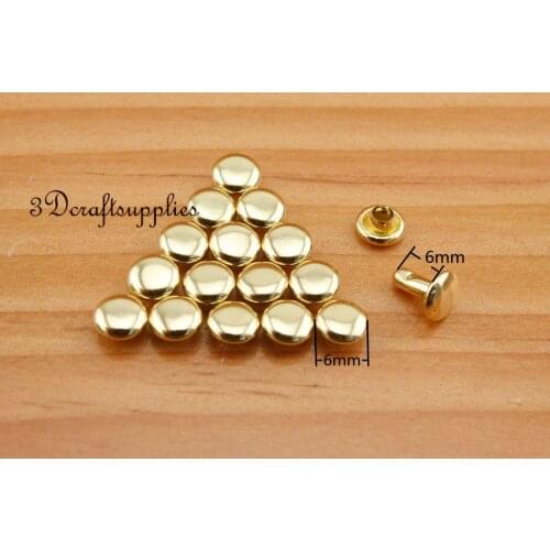 40 sets rivets leather rivet bag clothing shoes double cap flat 6mm light gold H58
