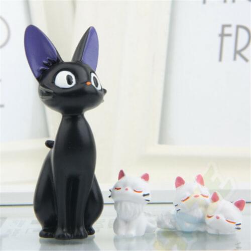 4pcs/set Anime Kikis Delivery Service Black Cat Kiki Figure Model Toy Doll New No Box