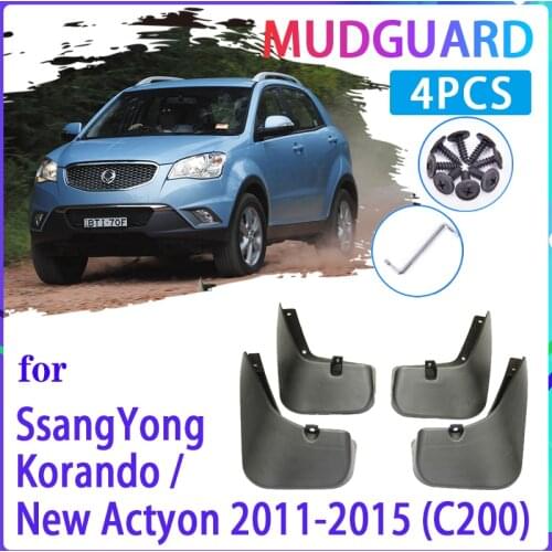 4 PCS Car Mud Flaps for SsangYong Korando New Actyon C200 2011~2015 2012 Mudguard Splash Guards Fender Mudflaps Auto Accessories