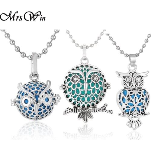 Aroma Diffuser Necklace owl clavicle chain Lockets Pendant Perfume Essential Oil Aromatherapy Locket Necklace With Pads