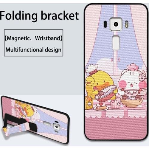 Cartoon Animal With Wristband Case For Asus zenfone Selfie ZD551KL Z00UD Luxury Silicone TPU Cover For Asus ZenFone 3 ZE552KL