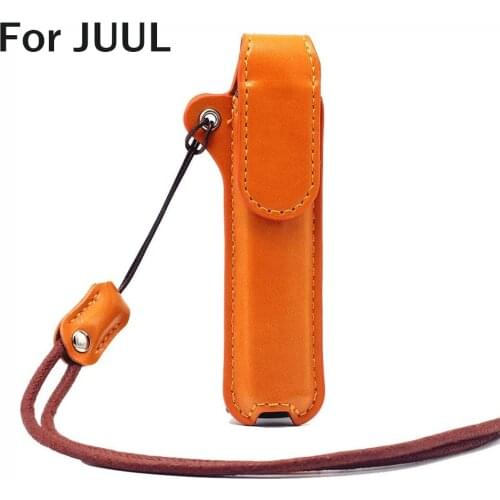 Lanyard Case for Juul Device Anti-Lost Detachable Nylon Necklace Strap for Outdoors Luxury Leather Case with Magnetic Buckle