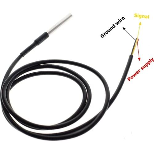 DS1820 Temperature Sensor Stainless Steel Package Waterproof DS18b20 Temperature Probe Temperature Sensor 18B20 For Arduino