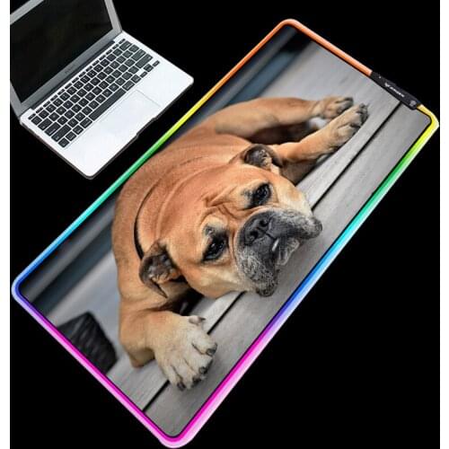 XGZ Dog Game Animal Mouse Pad RGB Large Player USB Lighting LED Backlight Computer Accessories Keyboard Desk