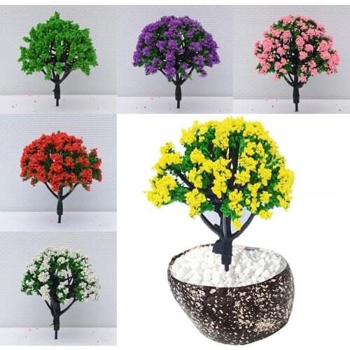 Simulation False Tree Garden Decoration Micro Landscape Bonsai Plant Mini Trees Romantic Flower Model DIY Artifical Tree