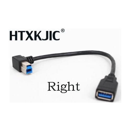 90 Degree Right Angled USB 3.0 A Male AM to USB 3.0 B Type Male BM USB3.0 Cable 50CM For printer scanner HDD 100PCS