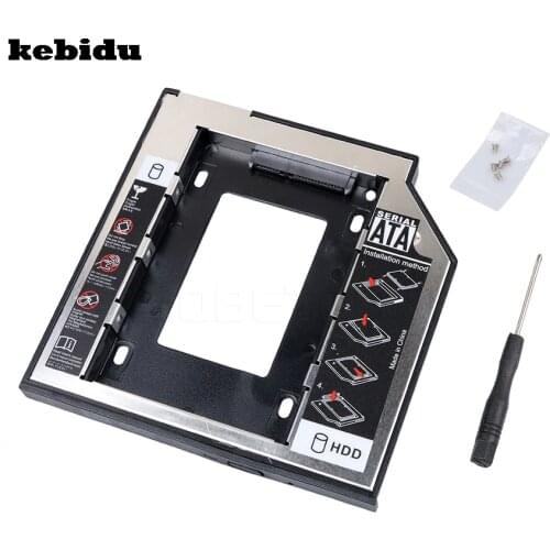 Kebidu 9.5mm 2nd 2.5 HDD Caddy SATA to SATA Hard Drive Adapter HDD Enclosure Case For Laptop Optical Drive Bay