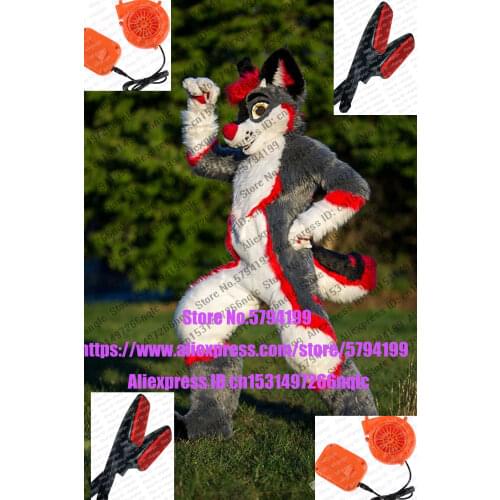 GREY WHITE RED HUSKY Dog Wolf Furry Fursuit Suit Costume Cosplay Animal Party Fancy Dress Carnival Birthday Gift