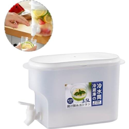 Water Pitcher Jug Kettle with Faucet 3.5L Large Capacity Lemon Juice Bottle