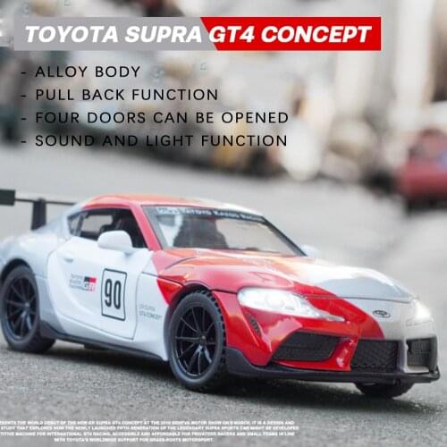 Diecast 1:32 Miniature Scale Simulation Alloy Car Model JDM TOYOTA SUPRA GT4 Racing Metal Vehicle Adult Collection Children Gift