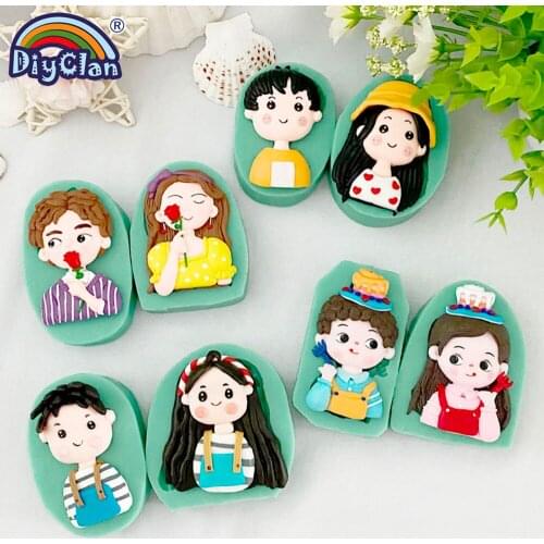 Boy And Girl Fondant Silicone Mold Valentines Day Styles Cake Decorating Tools Chocolate Biscuit Clay Sugarcrafts Mould
