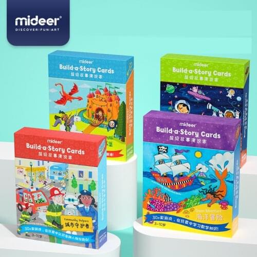 MiDeer Build-a-Story Cards Chinese English Bilingual Picture Book Card Story Book For Baby Kids Children Gifts Age 3-10Y