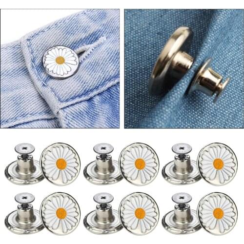 12 Pack 17mm Snap Jeans Buttons Replacement w/Screwdriver Waist Extend