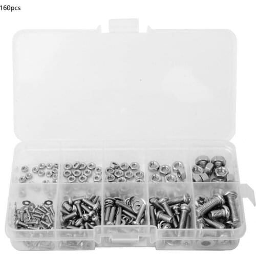 240Pcs Cross Bolt Nut Gasket Set M2/M2.5/M3/M4/M5 Stainless Steel Fastening Tool Set