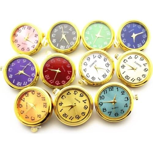 Newest 6pcs Mix 18mm Golden Silver Rose Gold Watch Snap Buttons Charms Fit Ginger Snap Bracelet Women Bangles Necklace Jewelry