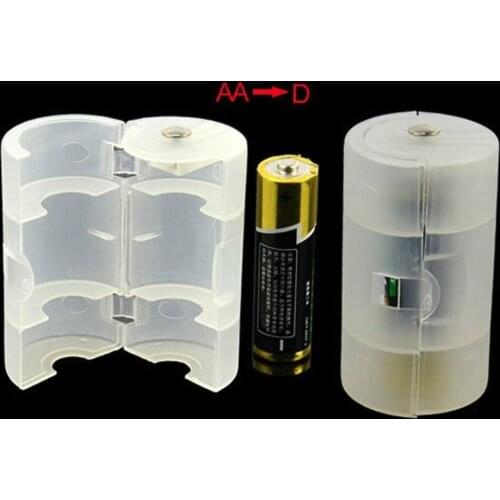 New Plastic AA to D Size Cell Battery Converter Adaptor Adapter Case Holder Switcher Battery Box Shell Cover