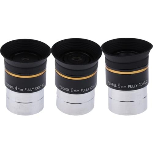 1.25" PLOSSL 4,6,9mm Eyepiece Lens For Astronomical Telescope Set