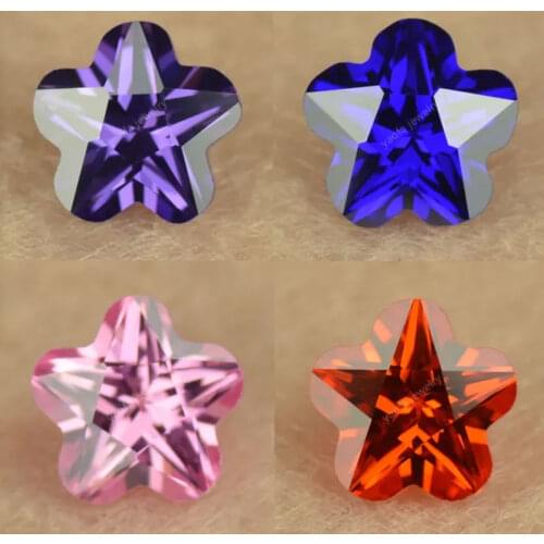Wholesale 3*3~10*10mm 5AAAAA Flower Cut Plum Shape Cubic Zirconia Stone Multicolor Loose CZ Beads Synthetic Gems For Jewelry DIY