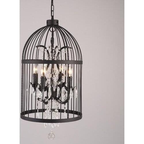 Birdcage Crystal Chandelier American Village Retro Restaurant Living Room Bedroom Cafe Lighting led lighting fixture led lamps